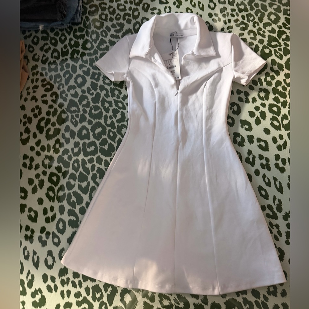 ZARA White Fitted Mini Dress NWT